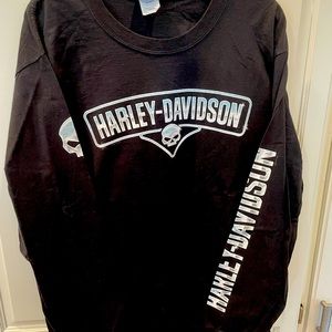 Black long sleeve men’s Harley Davidson tshirt